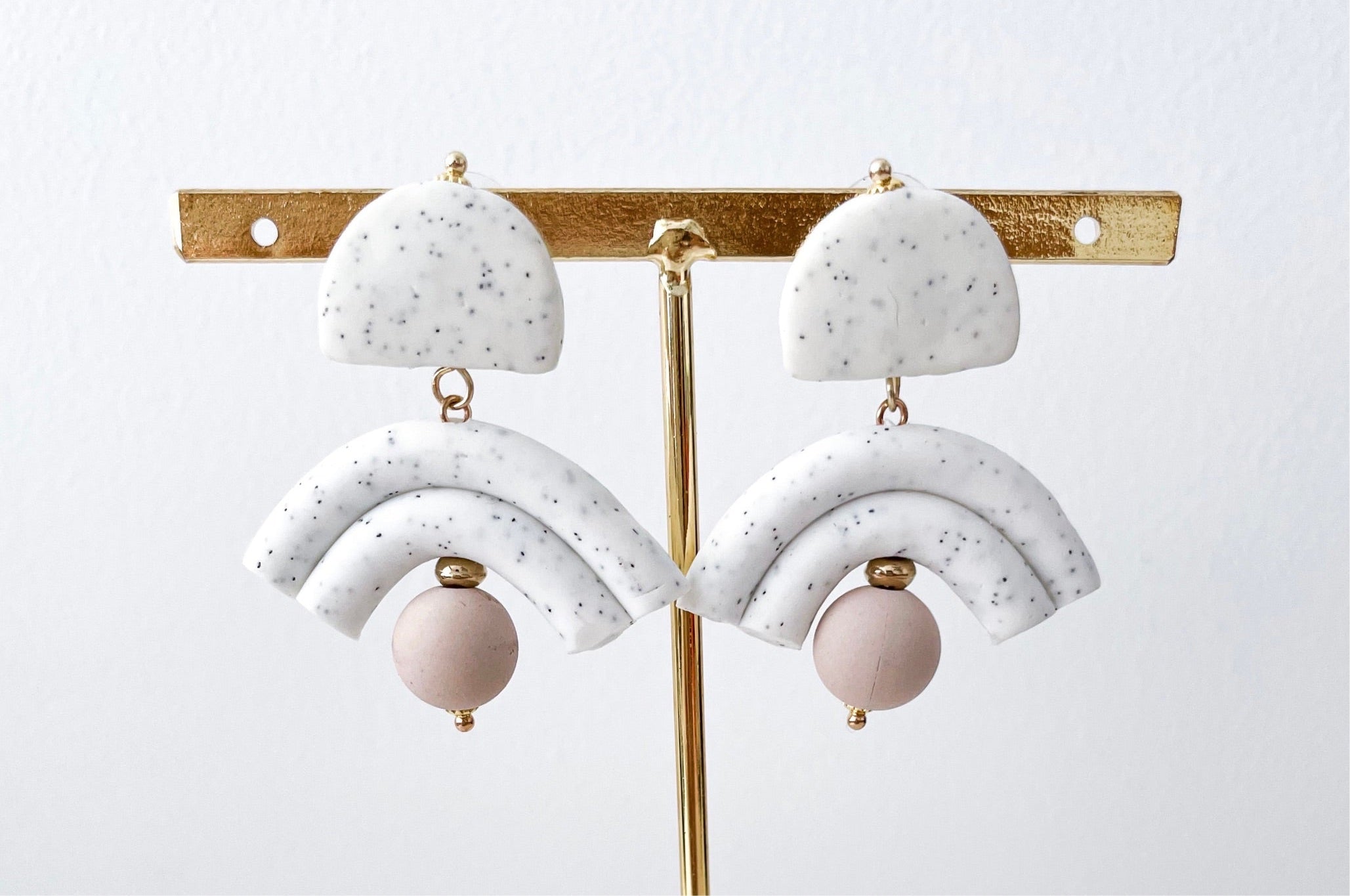 Charlie - Speckle Double Arch Drop Earrings