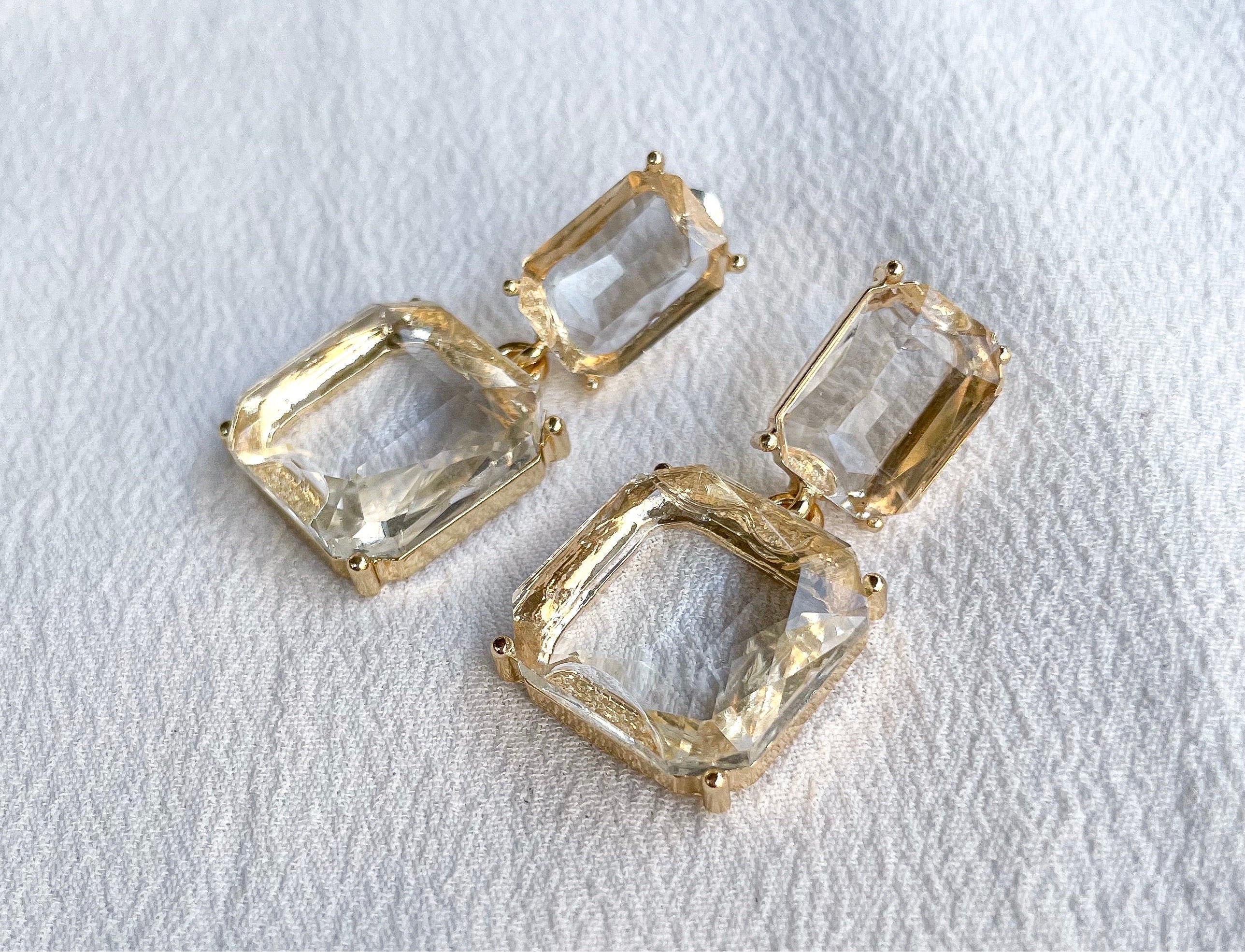 Santorini - Clear Double Stone Earrings