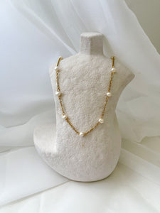 Breanna - Pearl and Chain Waterproof Necklace