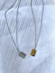 Mama - Waterproof Rectangle Pendant Necklace