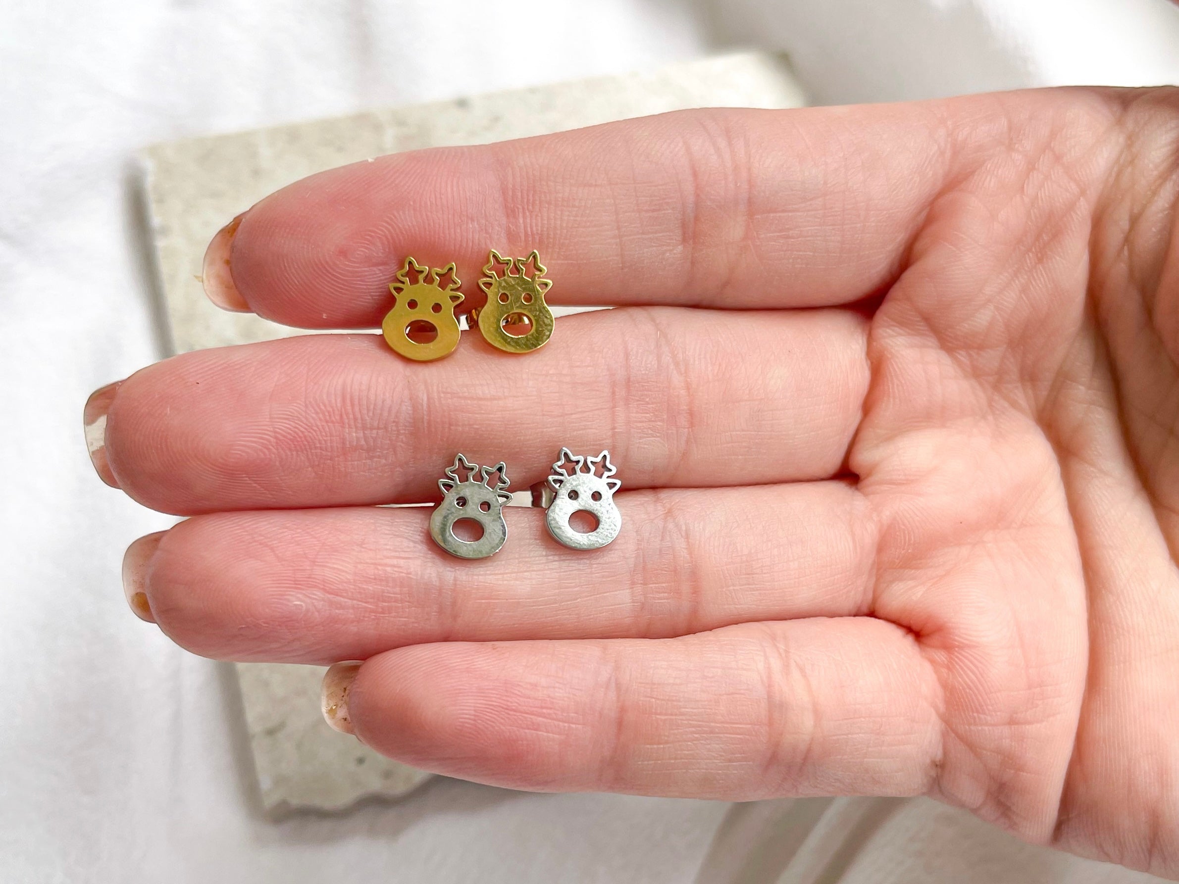 Reindeer - Waterproof Christmas Studs