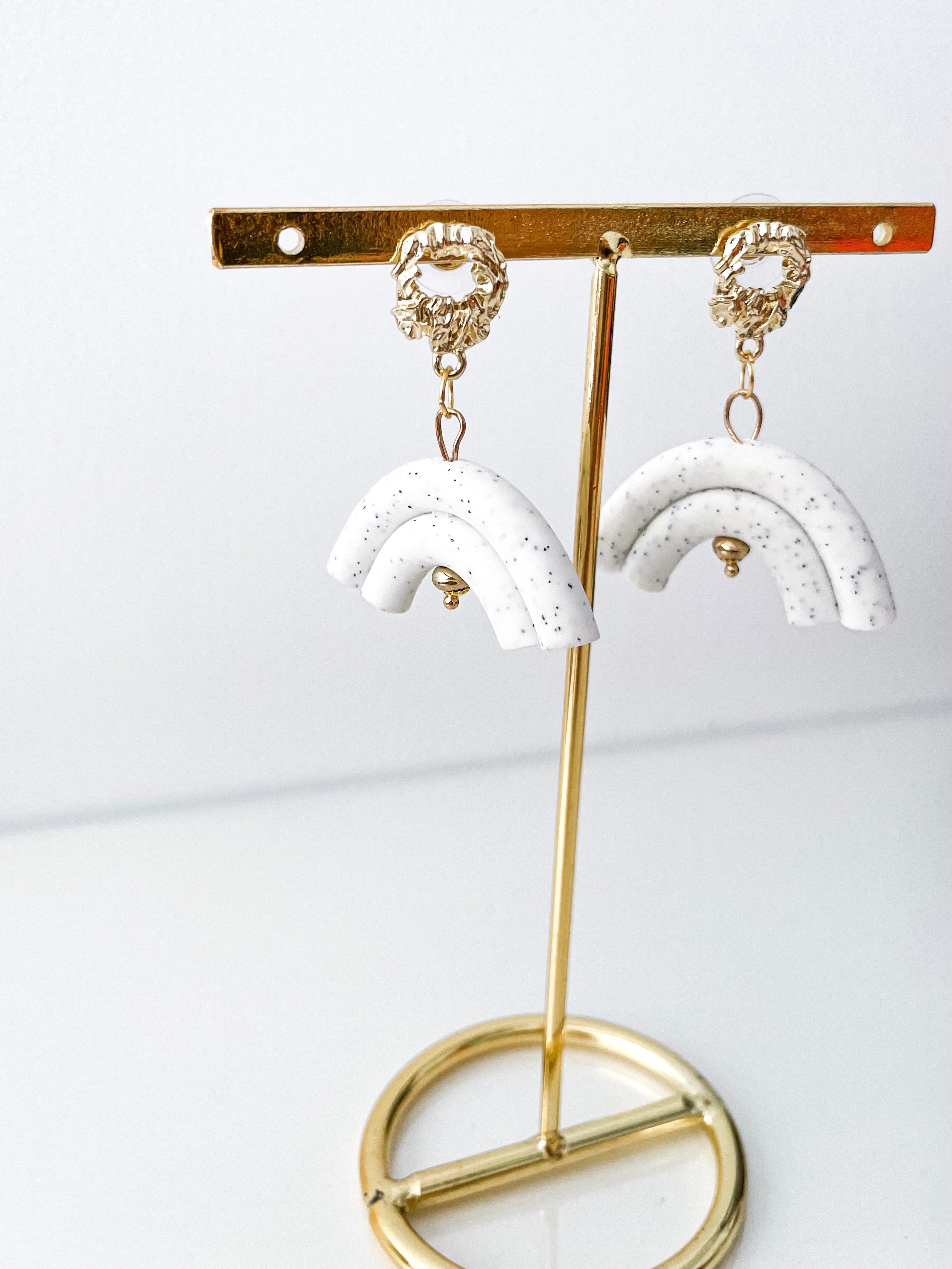 Molly - Speckled Arch Drop Earrings