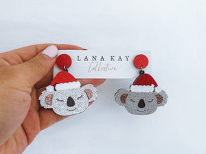 Christmas Koala Drop Earrings