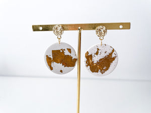 Stephanie - Gold Flake Drop Earrings