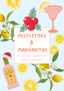 Mistletoes and Margaritas Recycled Christmas Card