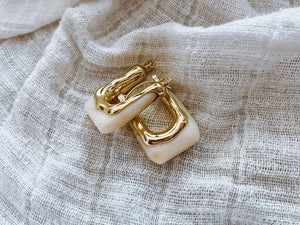 Ville - Gold Stone Earrings