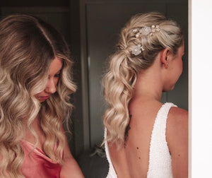 Bridal Flower and Pearl Hair Pieces