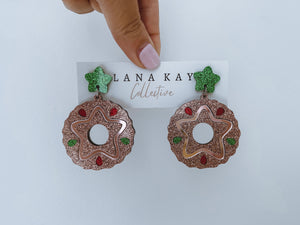 Christmas Donut Drop Earrings