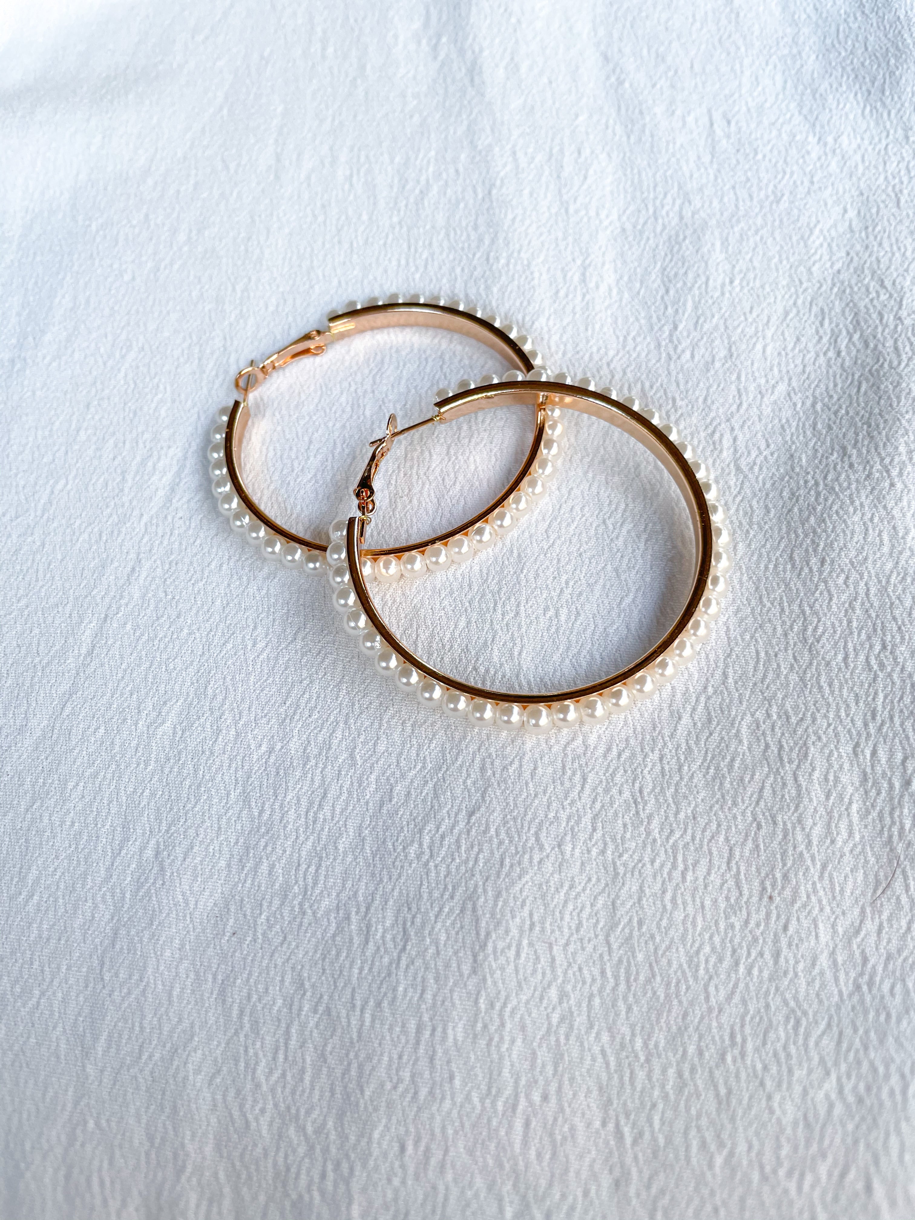 India - Studded Pearl Hoops