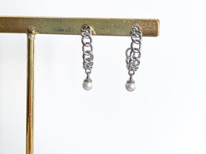 Poppy - Sterling Silver Pearl Hoops