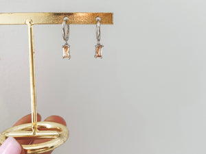 Peachy - Waterproof Champagne Rectangle Hoops