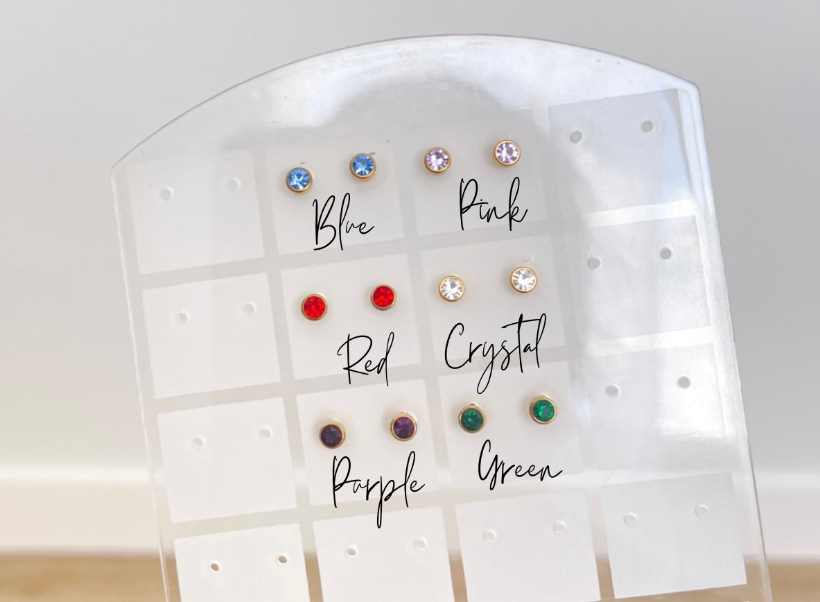 Coloured Gemstone - Waterproof Studs