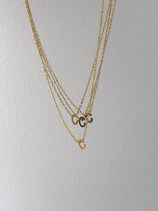 Waterproof 18K Gold Mini Initial Necklace