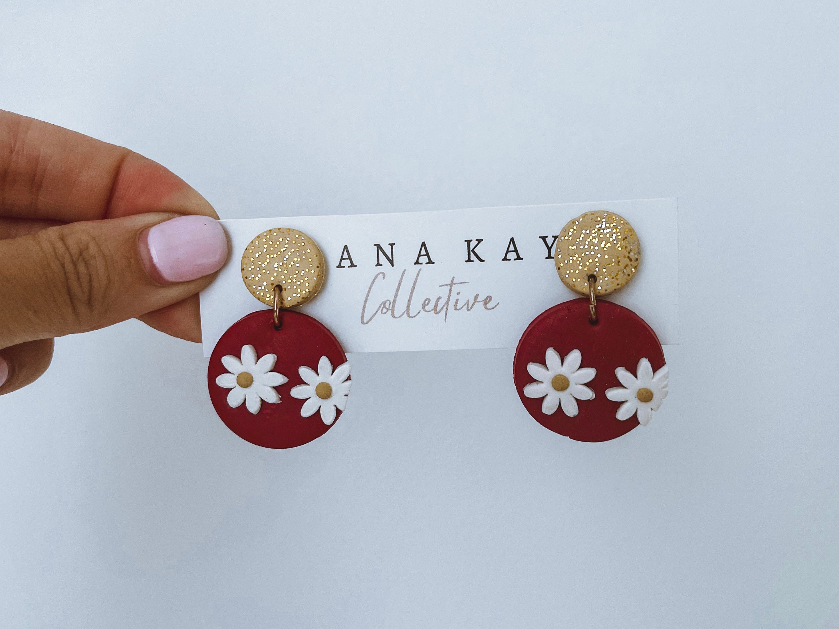 Christmas Daisy Drop Earrings