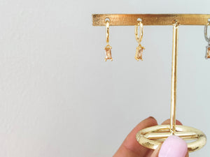 Peachy - Waterproof Champagne Rectangle Hoops