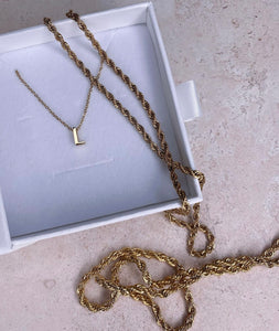 Waterproof 18K Gold Mini Initial Necklace