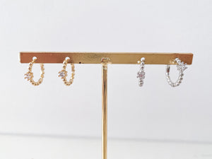 Maria - Studded Gem Mini Hoops