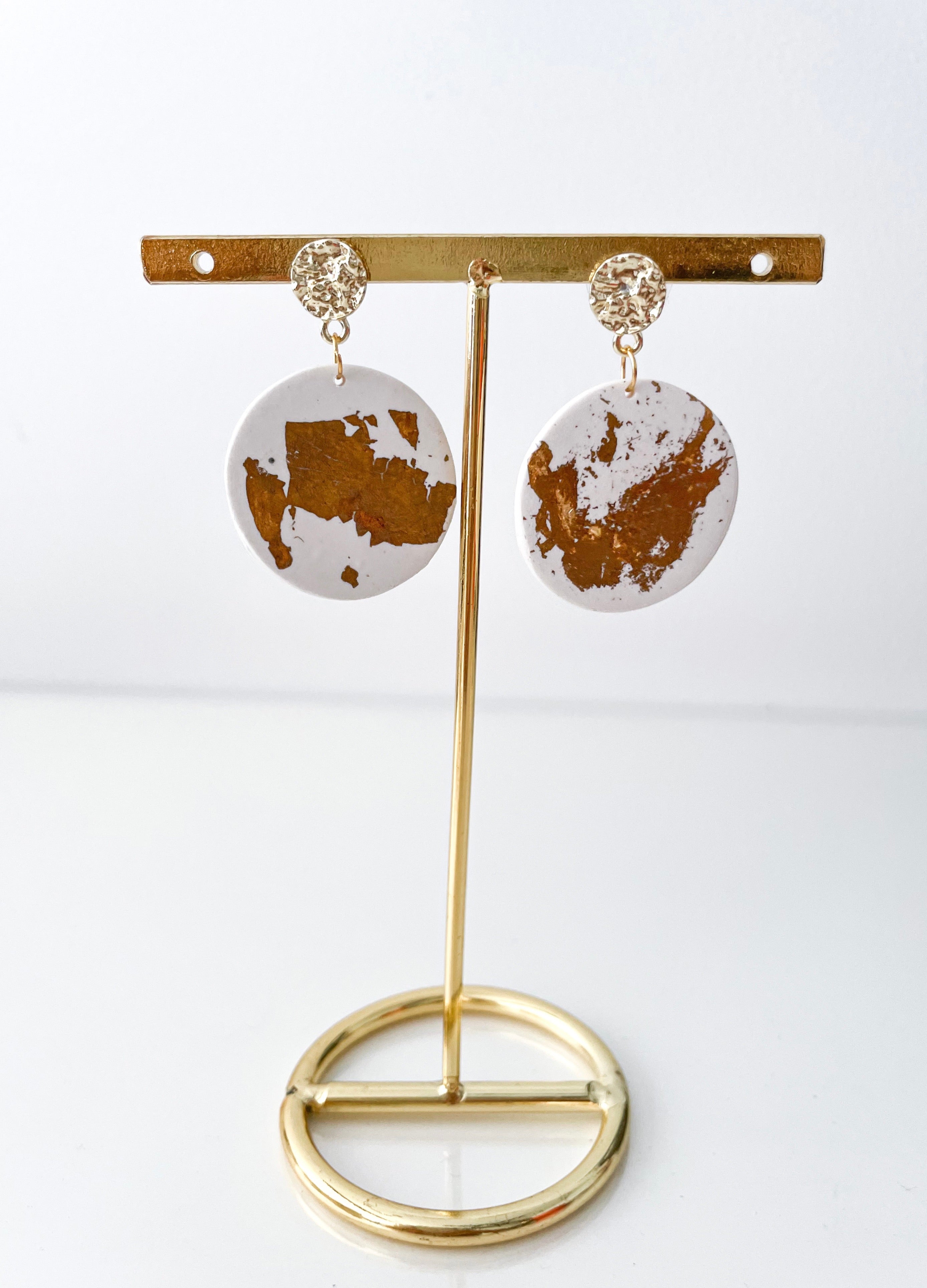 Stephanie - Gold Flake Drop Earrings